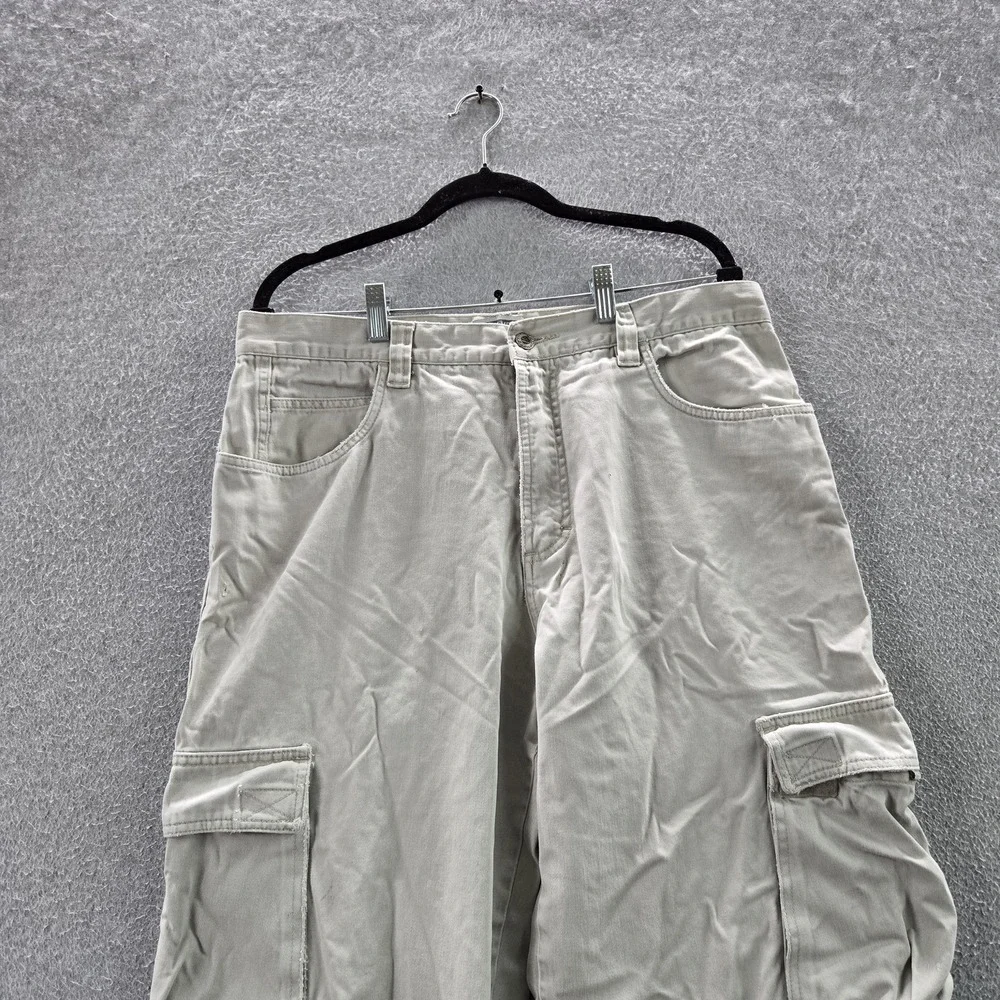 VINTAGE Quiksilver Men Pants 36 Beige Cargo Twill Baggy 90s 32